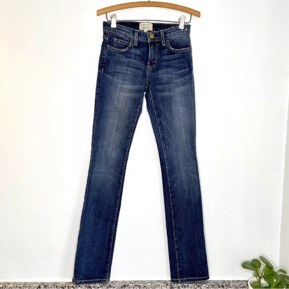 Current/Elliott Women's Straight Leg Jeans in Medium-Dark Blue